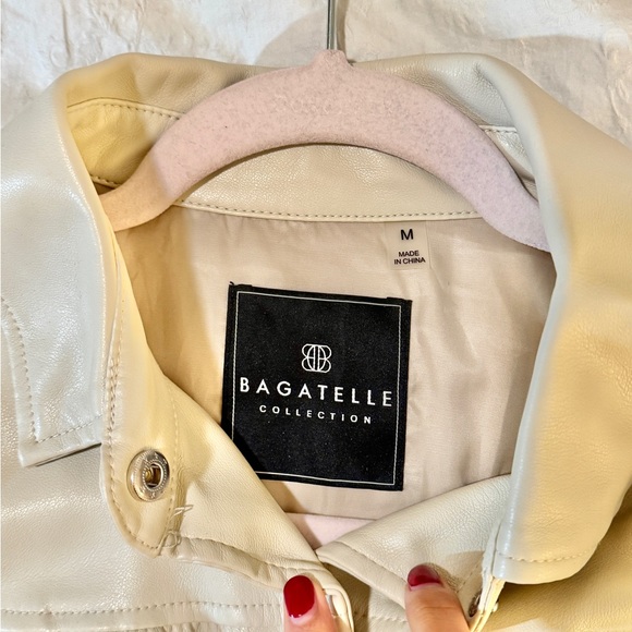 Bagatelle Faux Leather Bomber Jacket - Picture 2 of 4